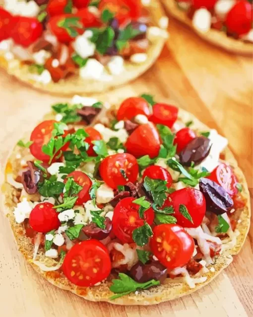 Greek Pita Pizzas Diamond Painting