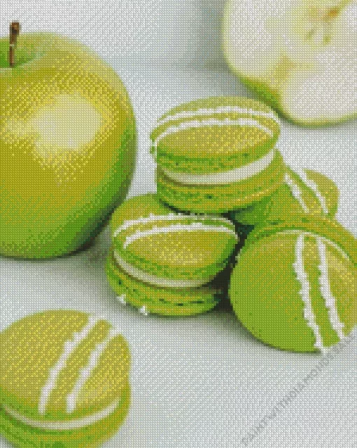 Green Apple Macarons Diamond Painting