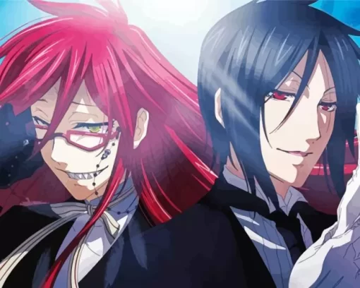 Grell Sutcliff And Sebastian Michaelis Diamond With Numbers