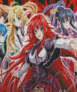 High School DxD Anime Characters Diamond With Numbers