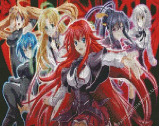 High School DxD Anime Characters Diamond With Numbers