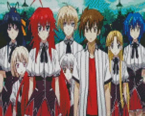 High School DxD Characters Diamond With Numbers