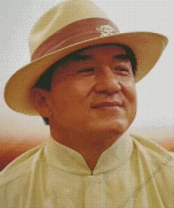 Jackie Chan With Hat Diamond Painting