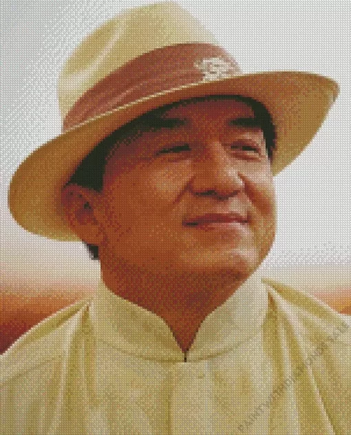 Jackie Chan With Hat Diamond Painting