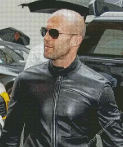 Jason Statham Wearing Black Diamond Painting