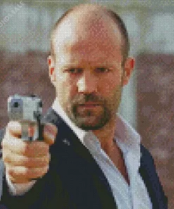 Jason Statham With Gun Diamond Painting