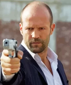 Jason Statham With Gun Diamond Painting