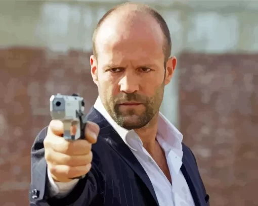 Jason Statham With Gun Diamond Painting