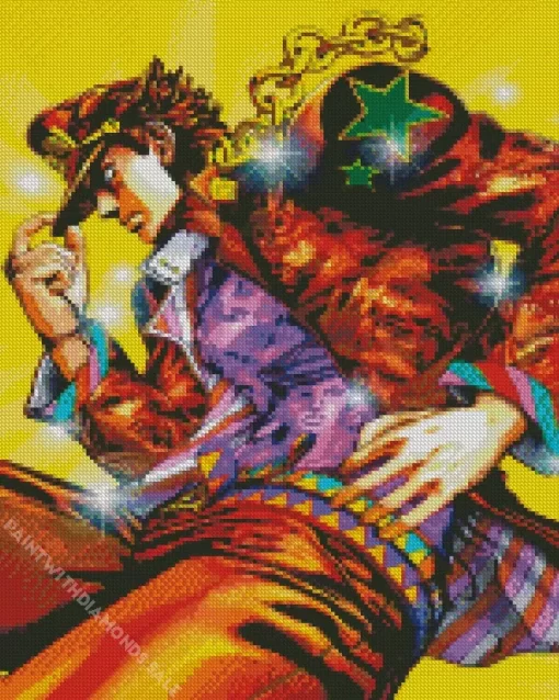 JoJos Bizarre Adventure Jotaro Diamond With Numbers