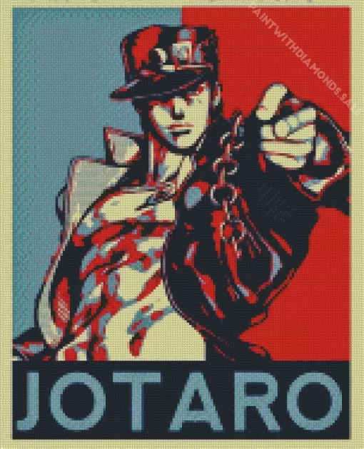 JoJos Bizarre Adventure Jotaro Poster Diamond With Numbers