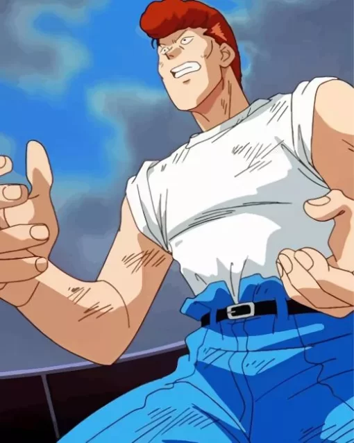 Kazuma Kuwabara Yu Yu Hakusho Diamond With Numbers