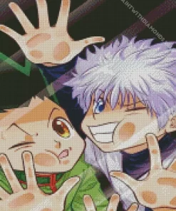 Killua Zoldyck And Gon Freecss Diamond With Numbers