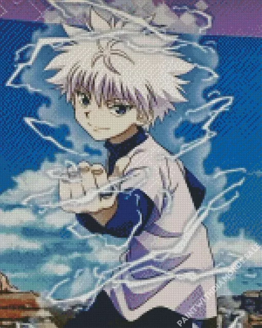 Killua Zoldyck Hunter x Hunter Diamond With Numbers