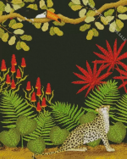 Leopard And Toucan Diamond Painting