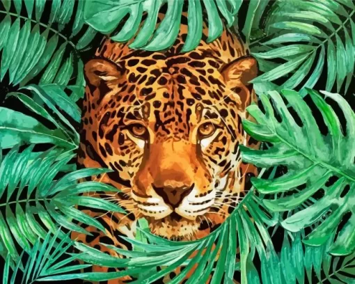 Leopard In The Jungle Diamond Painting