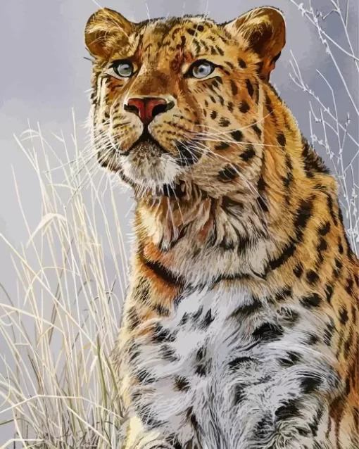 Leopard Looking Up Diamond Painting