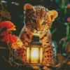 Leopard With Lantern Diamond Painting