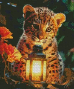 Leopard With Lantern Diamond Painting