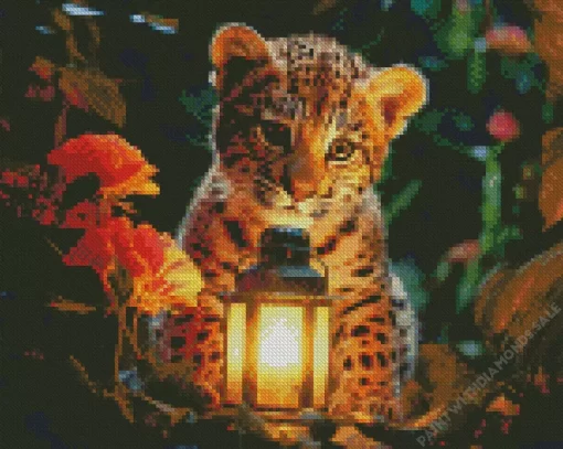 Leopard With Lantern Diamond Painting