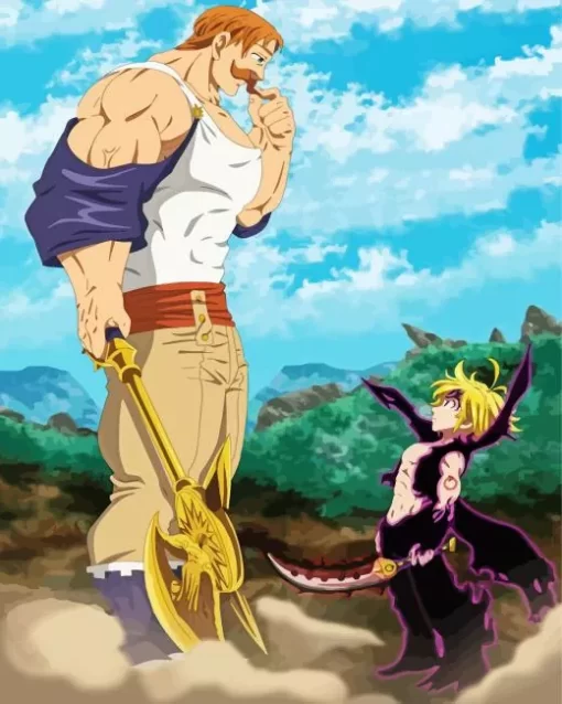 Meliodas And Escanor Diamond With Numbers