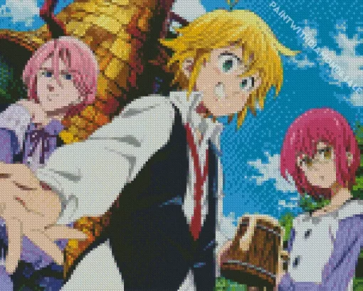 Meliodas With Gowther And Gilthunder Diamond Paintings