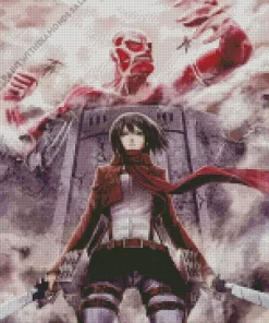 Mikasa Ackerman Diamond With Numbers