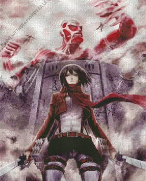 Mikasa Ackerman Diamond With Numbers