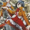 Mikasa And Levi Diamond With Numbers