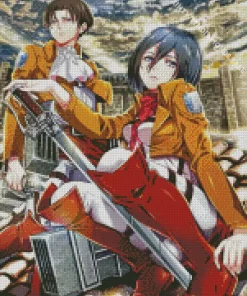 Mikasa And Levi Diamond With Numbers