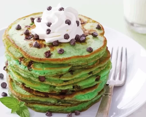 Mint Chocolate Chip Pancakes Diamond Painting