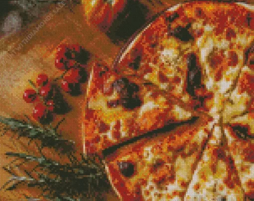 New England Greek Pizza Diamond Painting