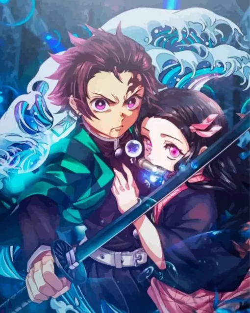 Nezuko Kamado And Tanjiro Diamond Paints