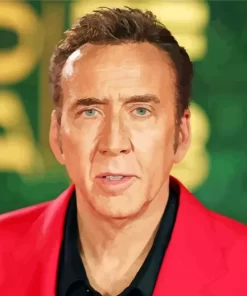 Nicolas Cage Wearing Red Diamond Painting