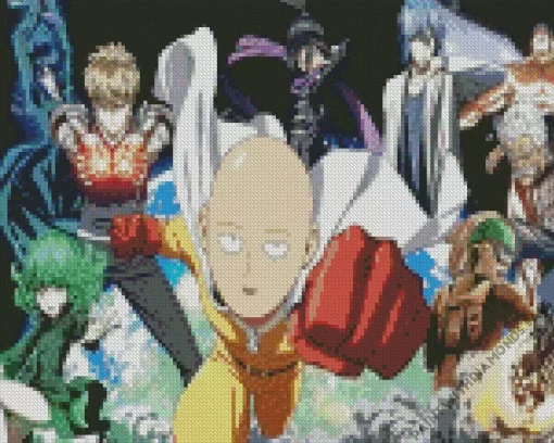 One Punch Man Characters Diamond With Numbers