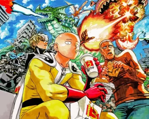 One Punch Man Manga Diamond Paints