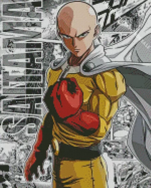 One Punch Man Poster Diamond With Numbers