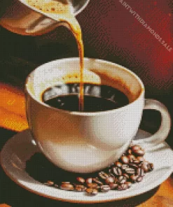 Overflowing Cup Of Coffee Diamond Painting