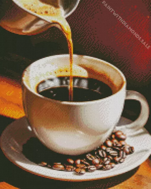 Overflowing Cup Of Coffee Diamond Painting