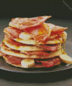 Pancake Stack With Bacon Diamond Painting