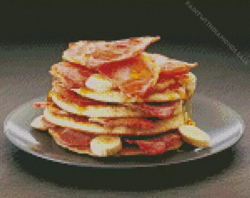 Pancake Stack With Bacon Diamond Painting