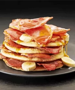 Pancake Stack With Bacon Diamond Painting