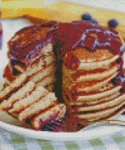 Pancakes With Blueberry Diamond Painting