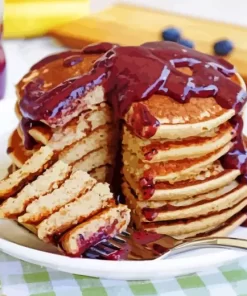 Pancakes With Blueberry Diamond Painting