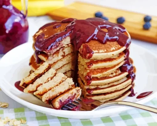 Pancakes With Blueberry Diamond Painting