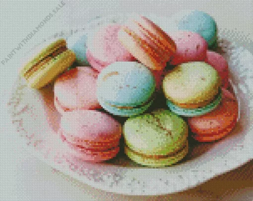 Peach Raspberry Macarons Diamond Painting