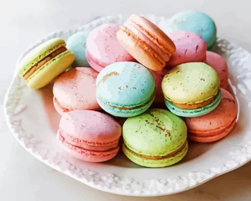 Peach Raspberry Macarons Diamond Painting