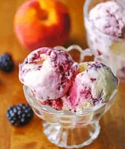 Peach And Blackberry Ice Cream Diamond Painting