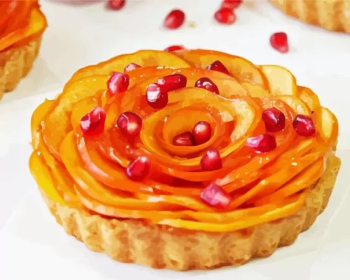 Persimmon Almond Rosette Tarts Diamond Painting