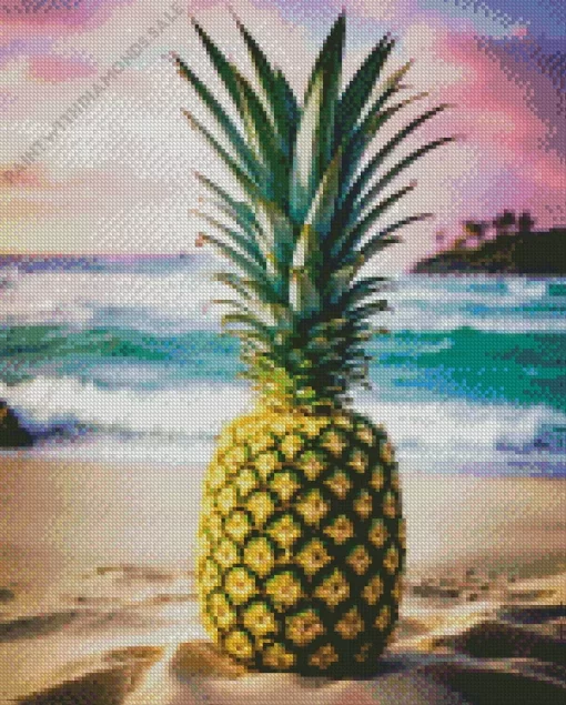 Pineapple On The Beach Diamond Painting