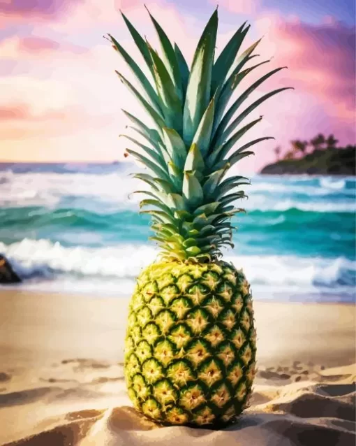 Pineapple On The Beach Diamond Painting